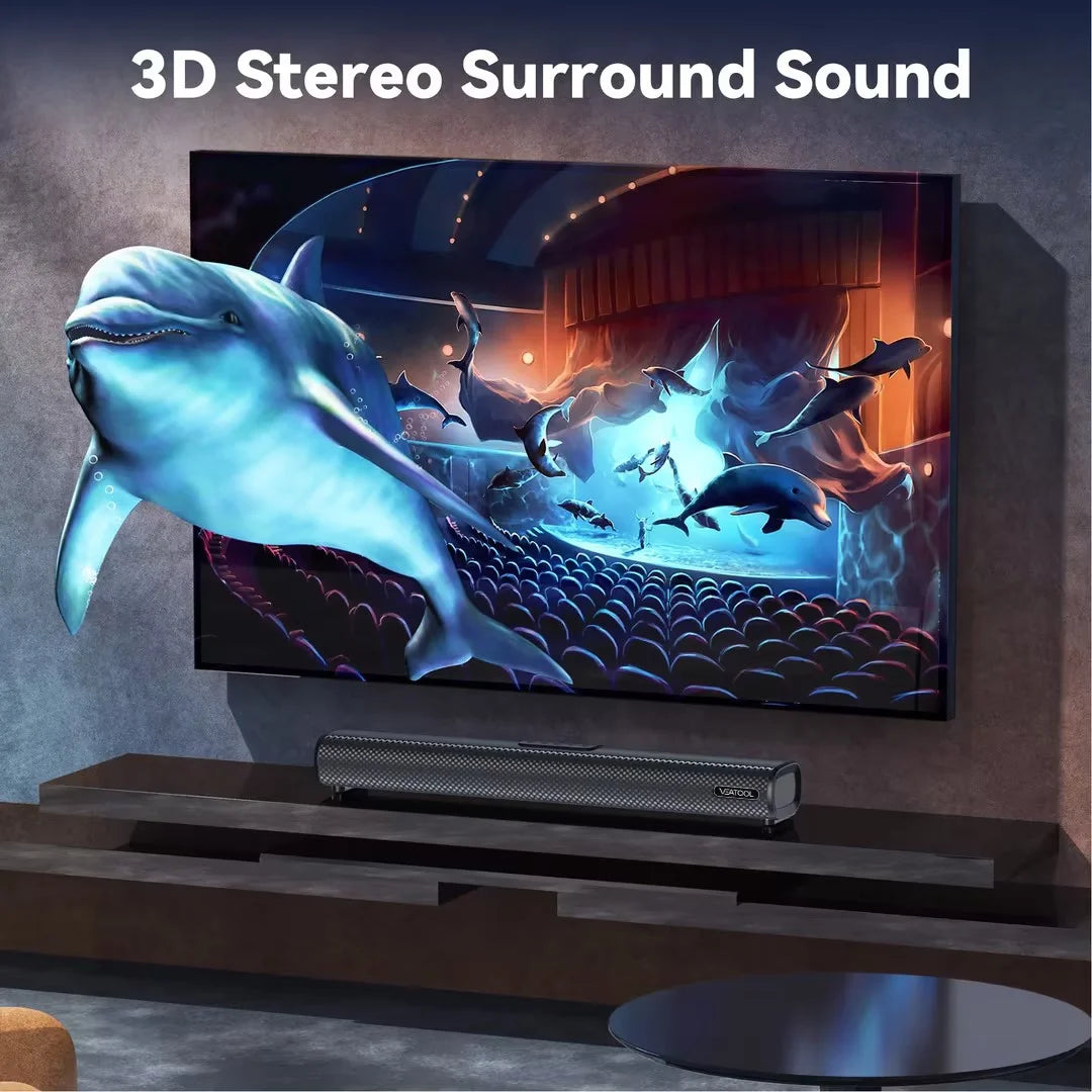 S20L Barras De Sonido Para TV, Sistema De Sonido Envolvente 3D Barra De Sonido Para TV, Audio De Cine En Casa 2.1 Ch Con Subwoofer Integrado, Altavoces Para TV De 50W / HDMI ARC, Bluetooth, Óptico, RCA, USB Y AUX Montable En Pared